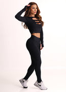 Legging Cós Médio Superhot Blackout Preto CAL5578 UV50+
