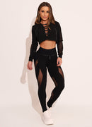 Legging Cós Médio Superhot Comfy Preto CAL5408 Proteção UV50+