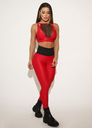 Legging Cós Alto Superhot Gleam Vermelho CAL5352