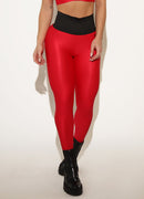 Legging Cós Alto Superhot Gleam Vermelho CAL5352