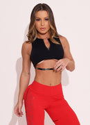 Legging Cós Médio Superhot Blackout Vermelho CAL5419