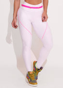 Legging Cós Médio Superhot Blackout Branco CAL5427 Proteção UV50+