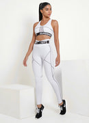 Legging Cós Alto Superhot Blackout Branco CAL5445