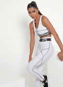Legging Cós Alto Superhot Blackout Branco CAL5445