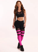 Legging Superhot Blackout Preto e Pink CAL5597 UV50+