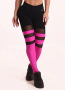 Legging Superhot Blackout Preto e Pink CAL5597 UV50+
